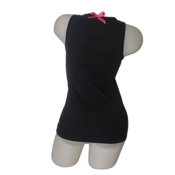 VICTORIAS SECRET Sexy Little Thing Black Ribbed Tank Top Womens Size Large - Picture 2 of 7